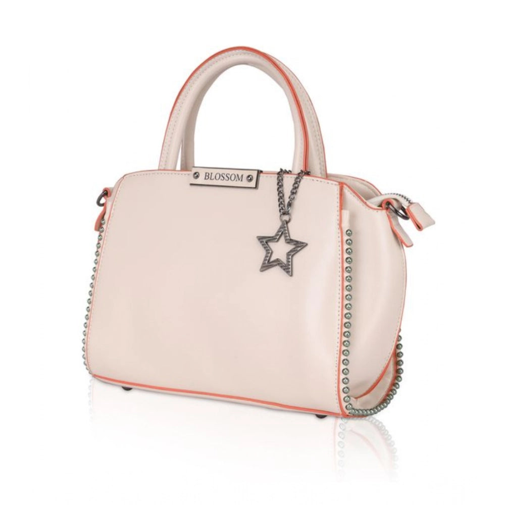 Women’s Faux Leather Beaded Handbag – Statement Style with Dual Handles