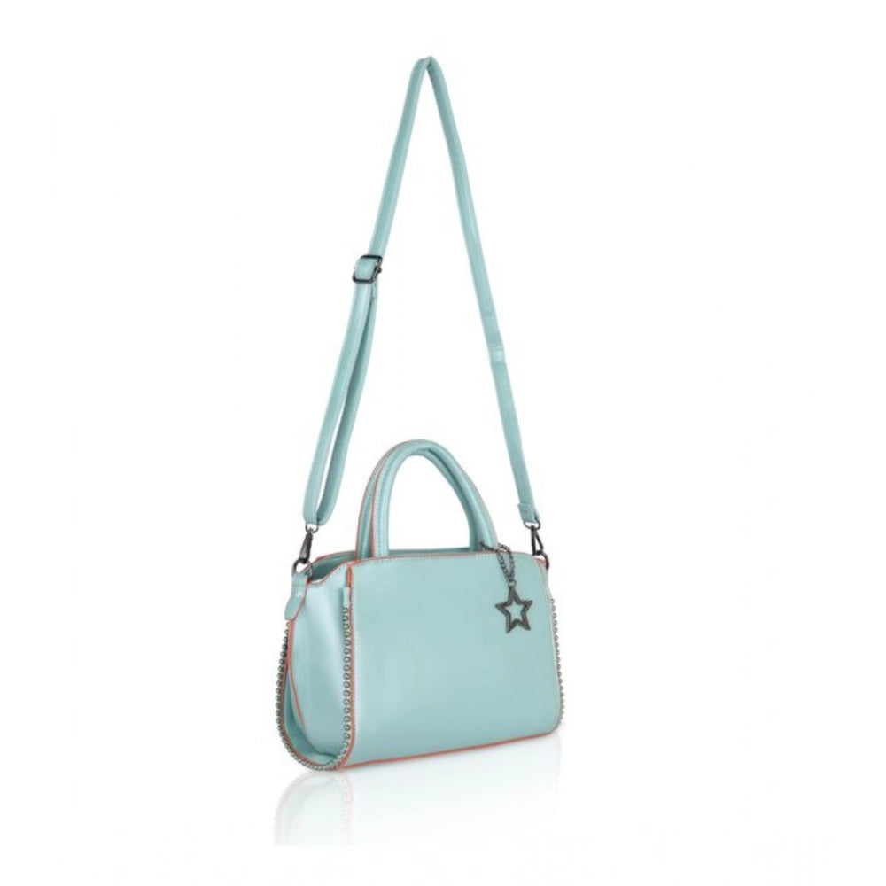 Women’s Faux Leather Beaded Handbag – Statement Style with Dual Handles