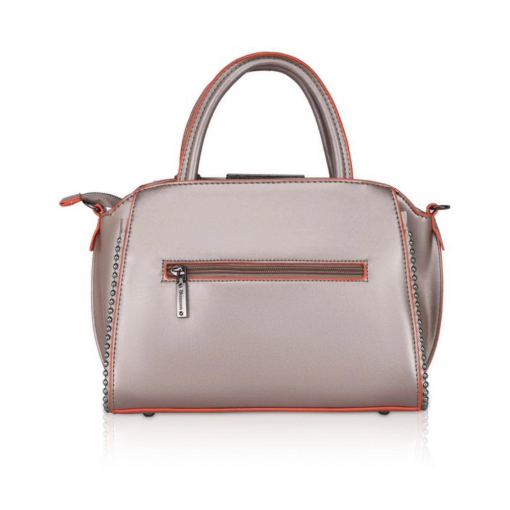 Women’s Faux Leather Beaded Handbag – Statement Style with Dual Handles