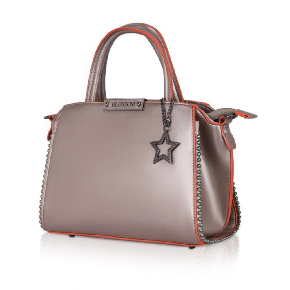 Women’s Faux Leather Beaded Handbag – Statement Style with Dual Handles