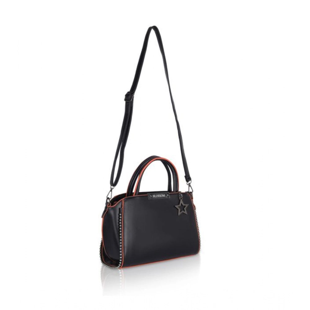 Women’s Faux Leather Beaded Handbag – Statement Style with Dual Handles