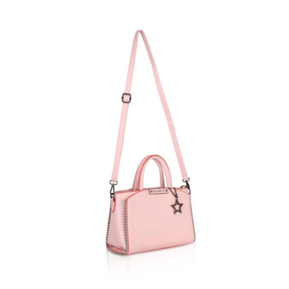 Women’s Faux Leather Beaded Handbag – Statement Style with Dual Handles