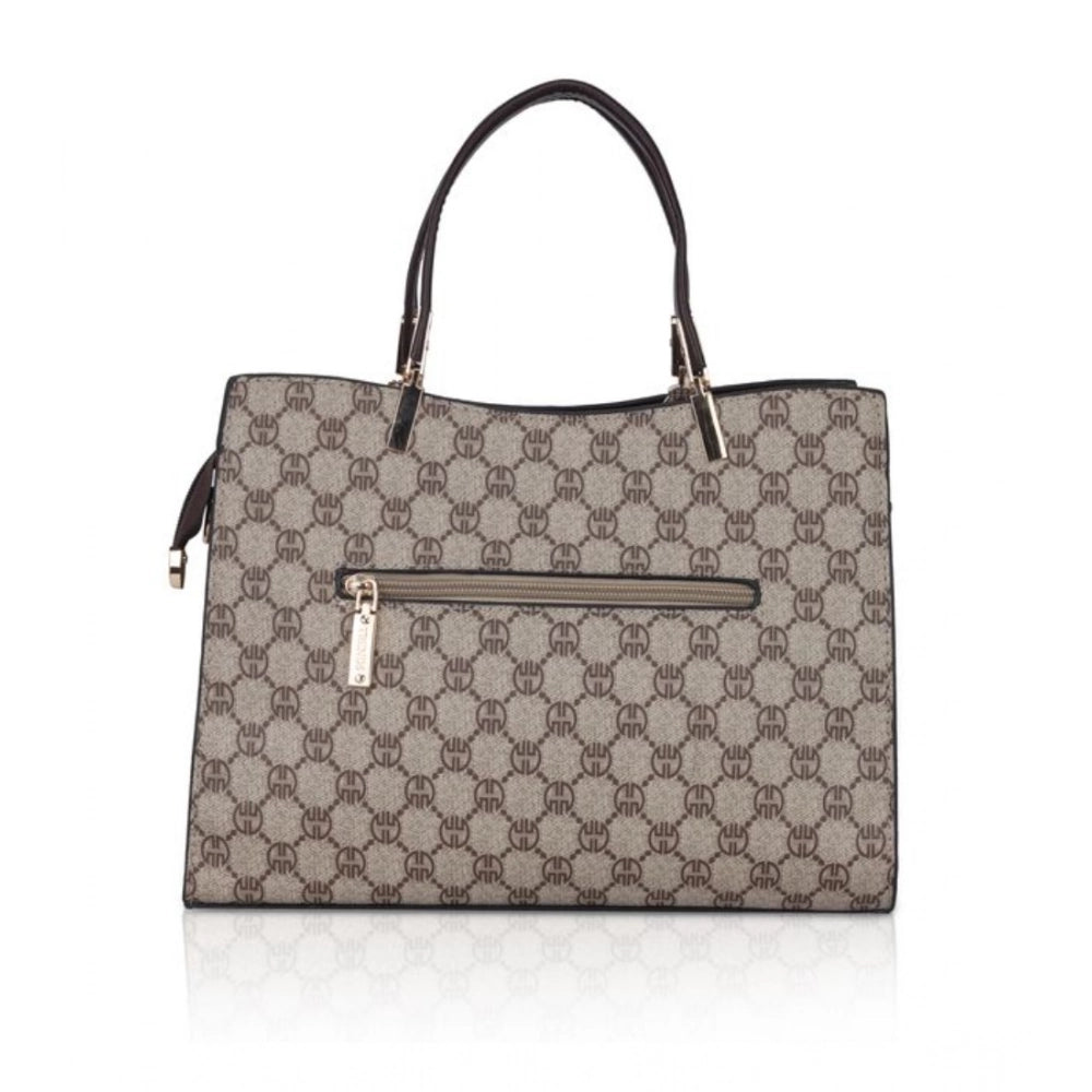 Silver Printed Faux Leather Handbag for Women – Elegant Everyday Carry