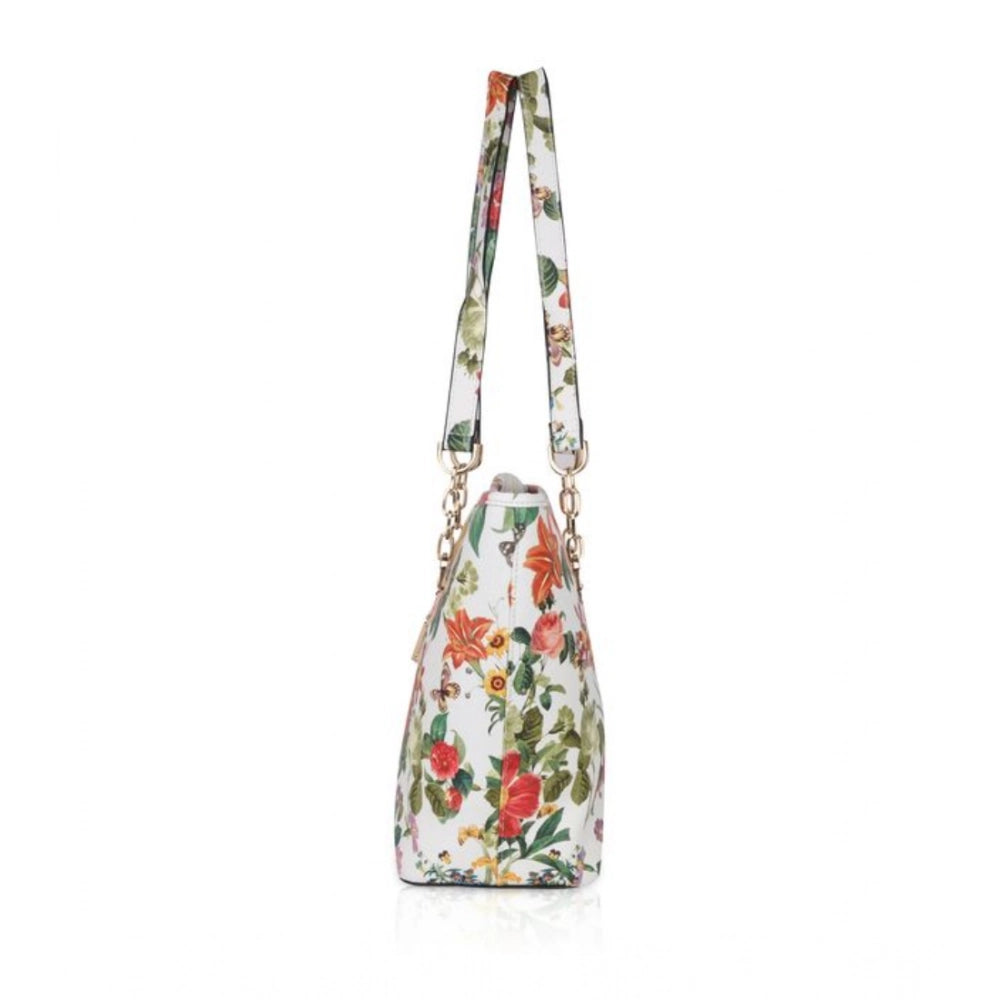 Printed Luxe Women’s Tote Bag – Faux Leather Multi-Colour Handbag