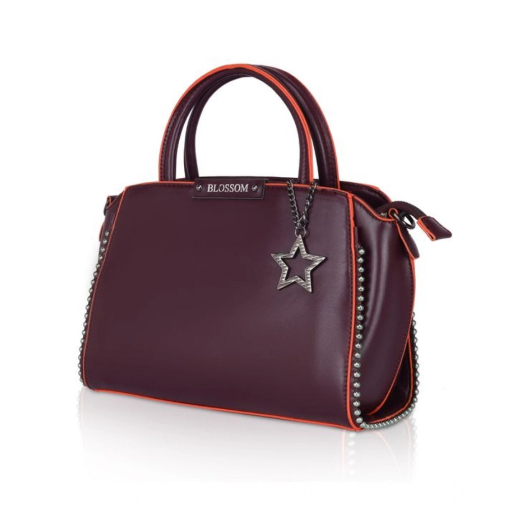 Women’s Faux Leather Beaded Handbag – Statement Style with Dual Handles
