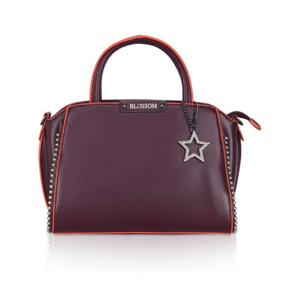 Women’s Faux Leather Beaded Handbag – Statement Style with Dual Handles