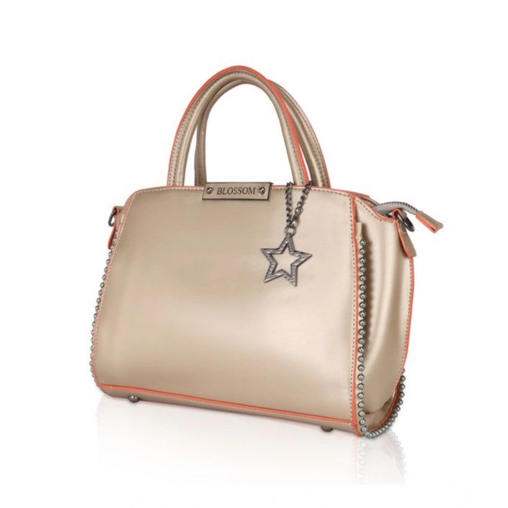 Women’s Faux Leather Beaded Handbag – Statement Style with Dual Handles