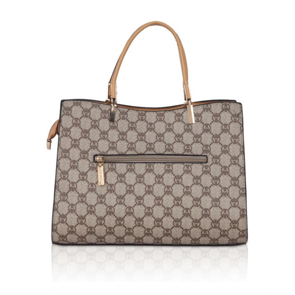 Silver Printed Faux Leather Handbag for Women – Elegant Everyday Carry