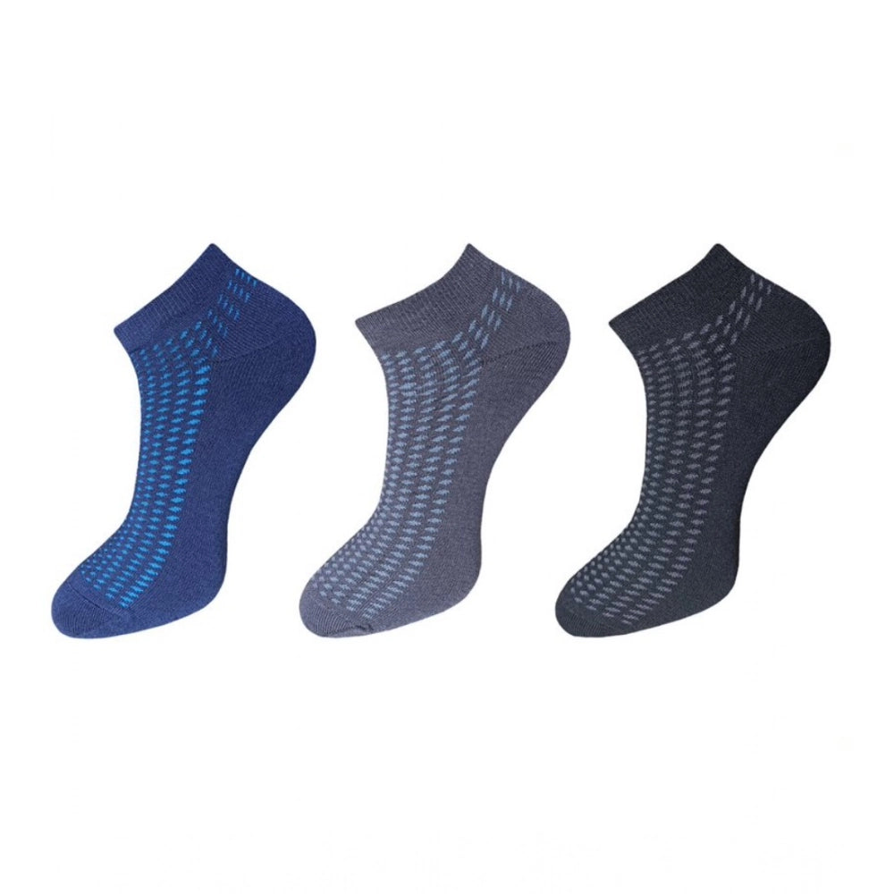 Generic 3_Pair Set Unisex Casual Cotton Printed Ankle Length Socks (Multicolor)