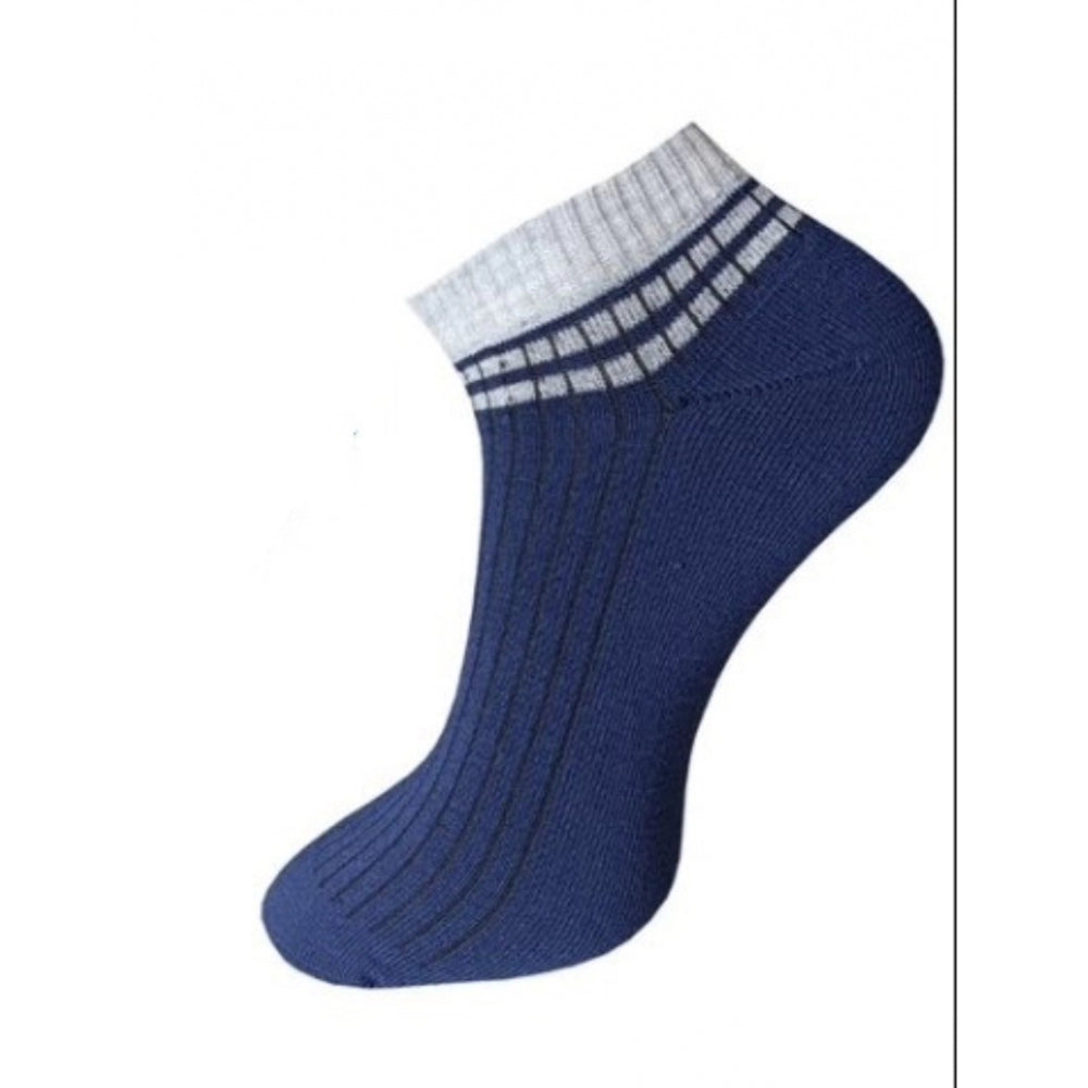 Generic 3_Pair Set Unisex Casual Cotton Striped Ankle Length Socks (Multicolor)