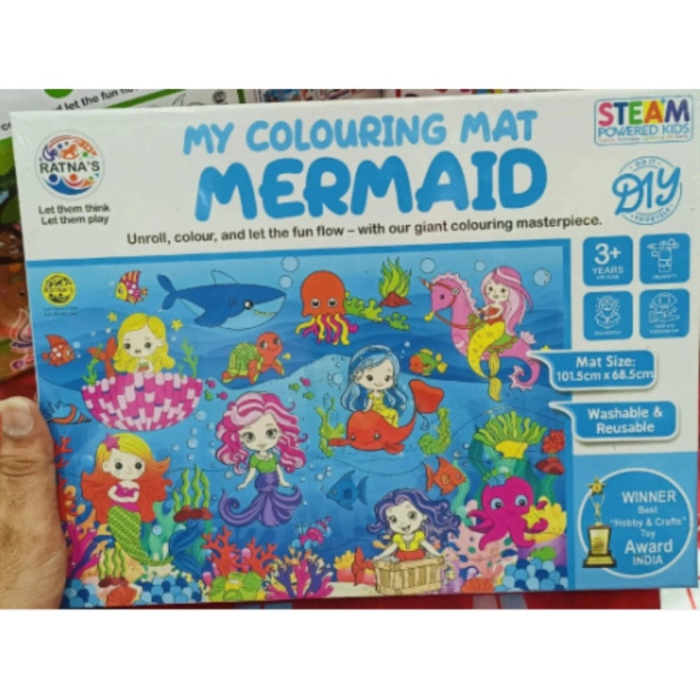 Mermaid Printed Colouring Mat | Canvas | Educational Toys | 3+ Years