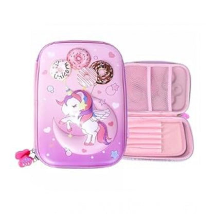 Generic Plastic Unicorn Embossed Cover Pencil Pouch, Kids, Pencil Box (Multicolor )