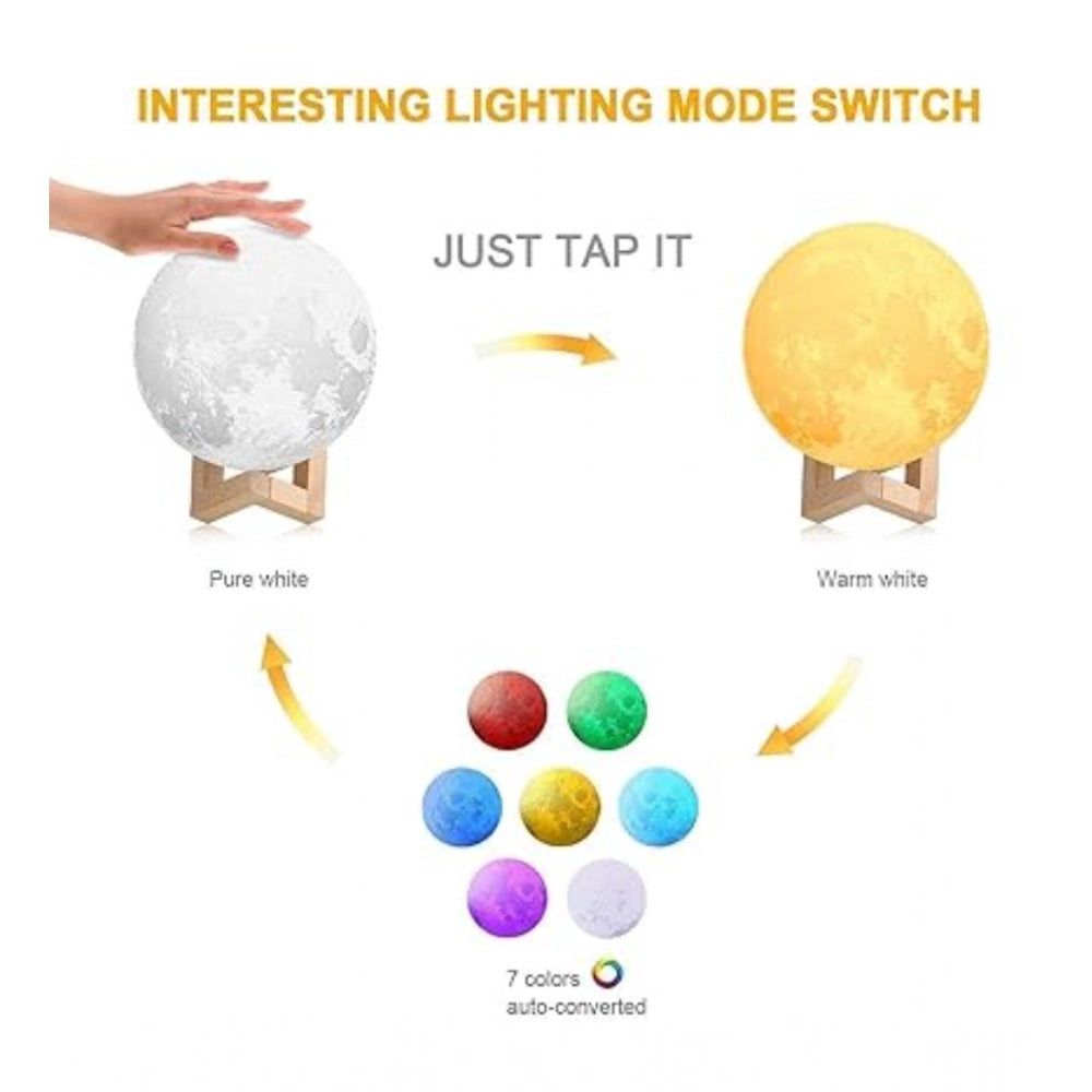 Generic Plastic 3D Moon Night Lamp (Multicolor )