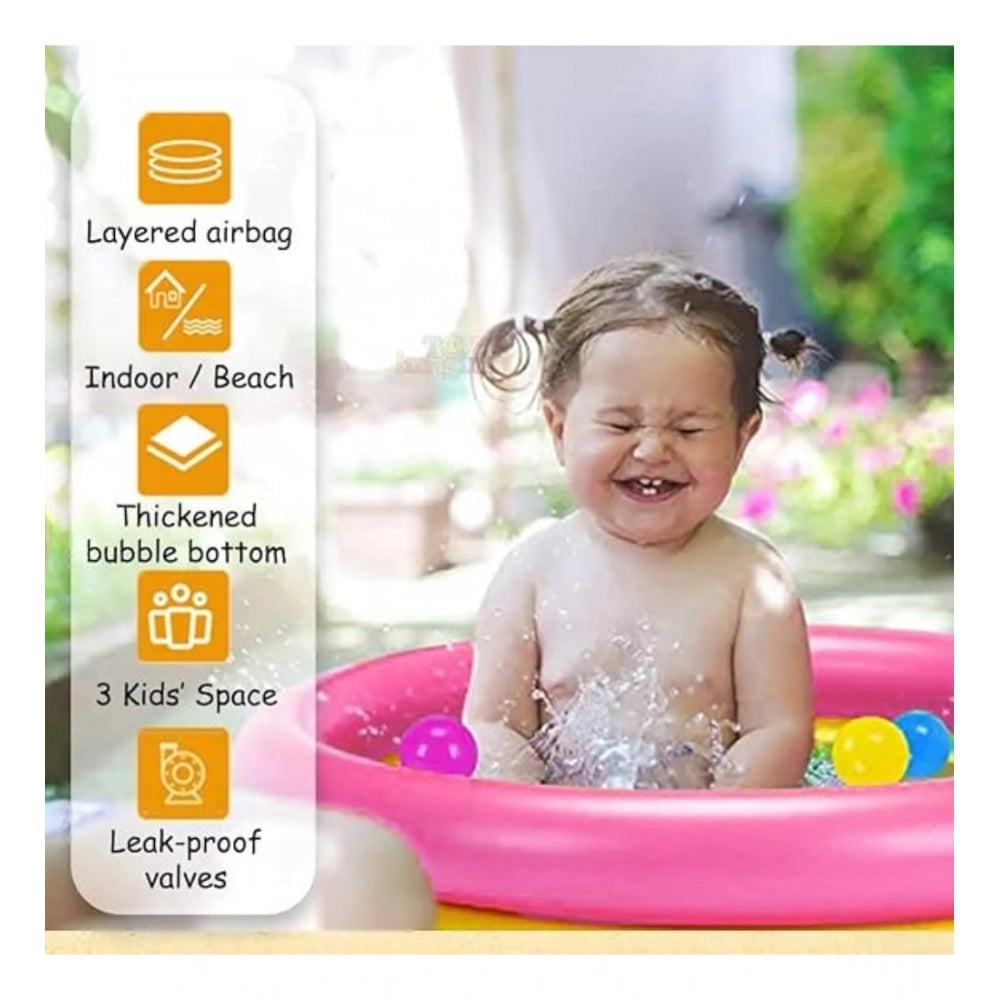 Generic Plastic Bath Tub With Pump 2 Ft Round For Kids (Multicolor )
