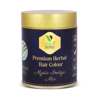 Generic Women's Vixa Naturals Indigo Mix Hair Color | Henna Powder for Hair | Natural Black Herbal Hair Dye | Organic Mehndi with Indigo, Tulsi, Baheda &amp; Thankuni | 25g x 8