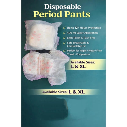 Generic Pack of_10 Pcs Cotton Disposable Lady Period Pants Sanitary Napkin (White)
