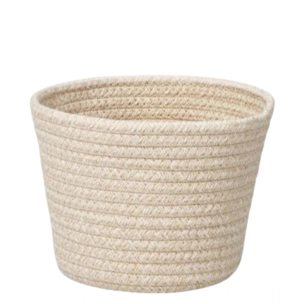 Generic Cotton Pack Of_2 White Pen Holder Storage Basket For Clothes (White)