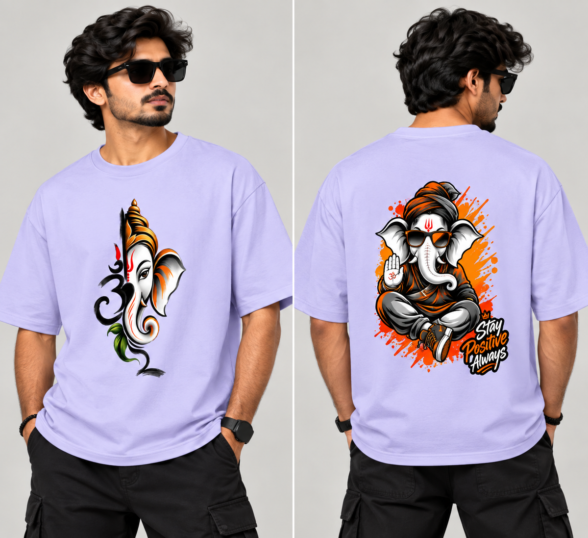 Premium Divine Vibes Oversized Standard Streetwear T-Shirt ( Front & Back Graphics )