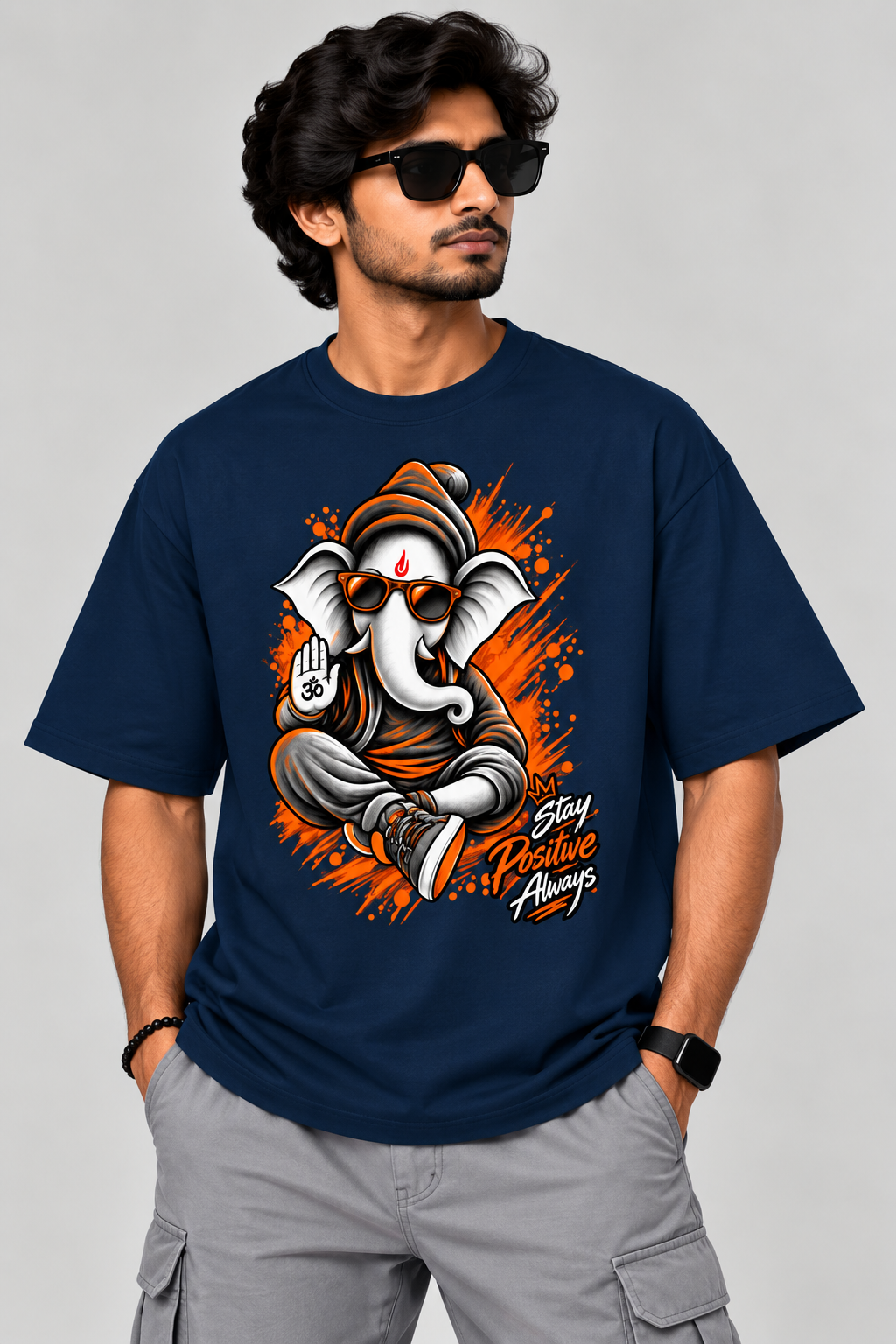 Premium  Ganesha Devine Vibe  Oversized Streetwear T-Shirt ( Front Print)