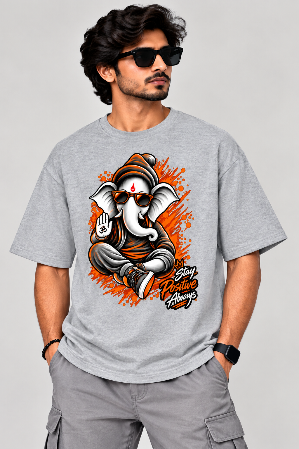Premium  Ganesha Devine Vibe  Oversized Streetwear T-Shirt ( Front Print)