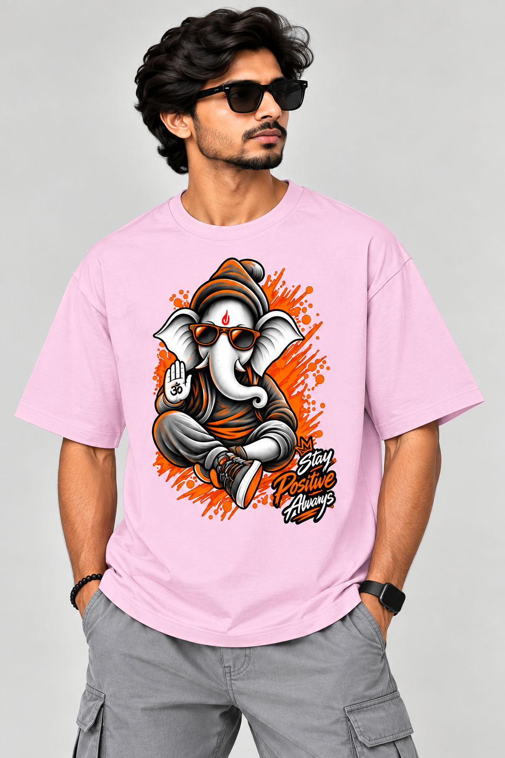 Premium  Ganesha Devine Vibe  Oversized Streetwear T-Shirt ( Front Print)