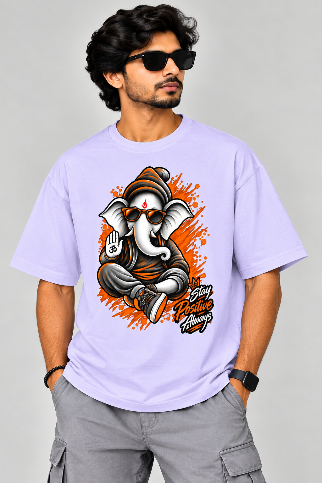 Premium  Ganesha Devine Vibe  Oversized Streetwear T-Shirt ( Front Print)