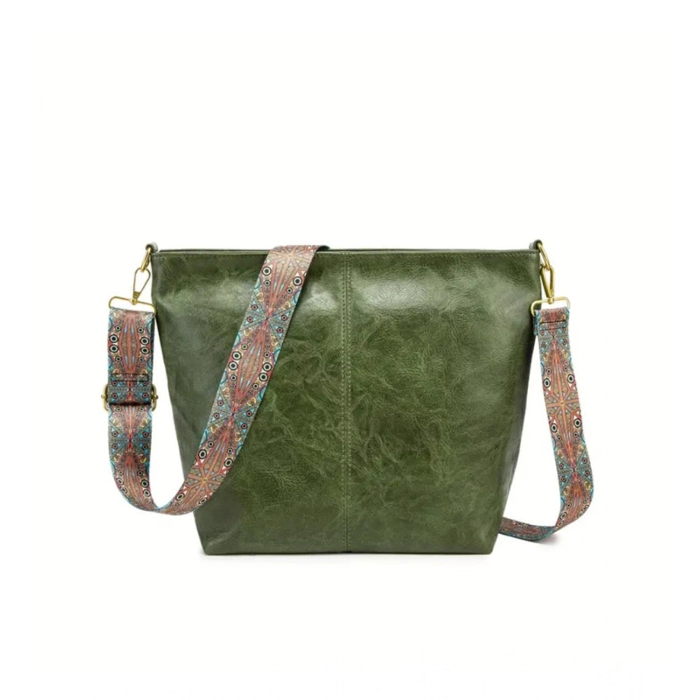 Women’s Beige PU Leather Handbag – Stylish Zipper Shoulder Tote Bag