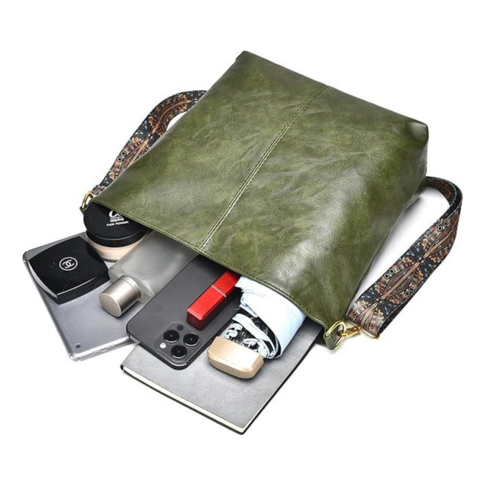 Women’s Beige PU Leather Handbag – Stylish Zipper Shoulder Tote Bag