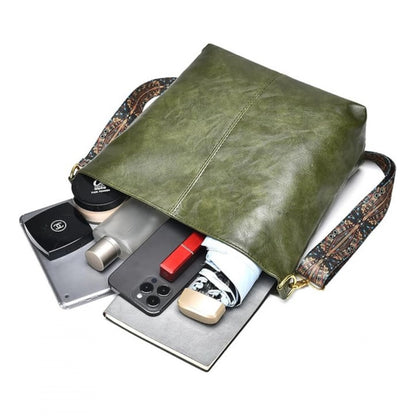 Generic Women's PU Leather Zipper Handbag (Green)