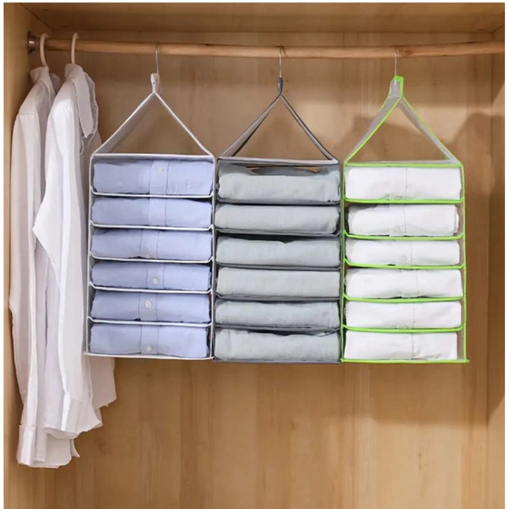 Generic Hanging Foldable Fabric Closet Organizer with 6 Shelves