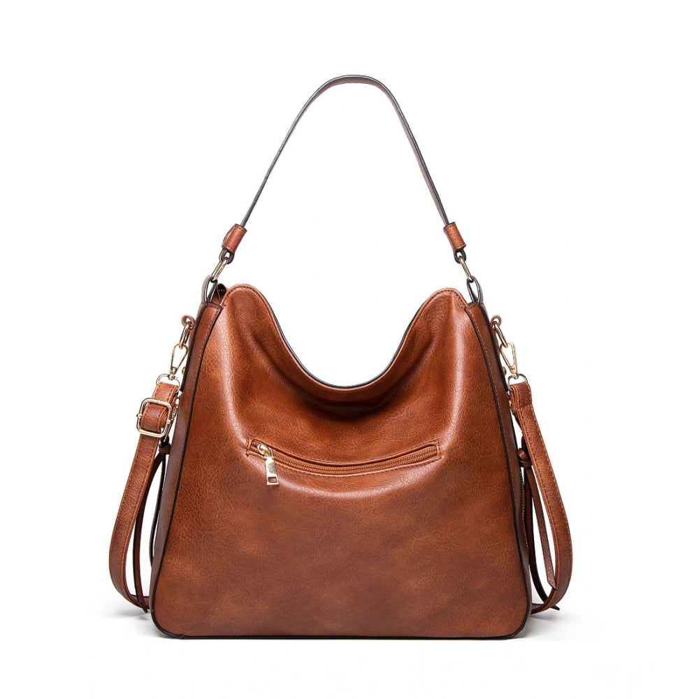 Women’s PU Leather Zipper Handbag – Stylish Shoulder Bag
