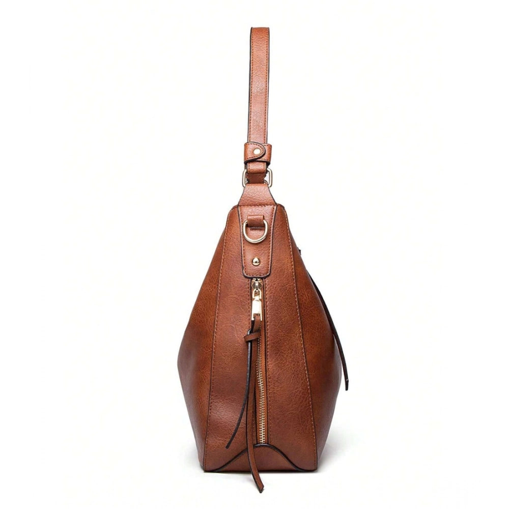 Women’s PU Leather Zipper Handbag – Stylish Shoulder Bag