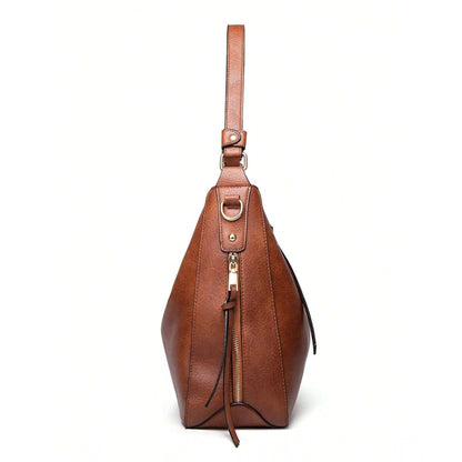 Generic Women's PU Leather Zipper Handbag