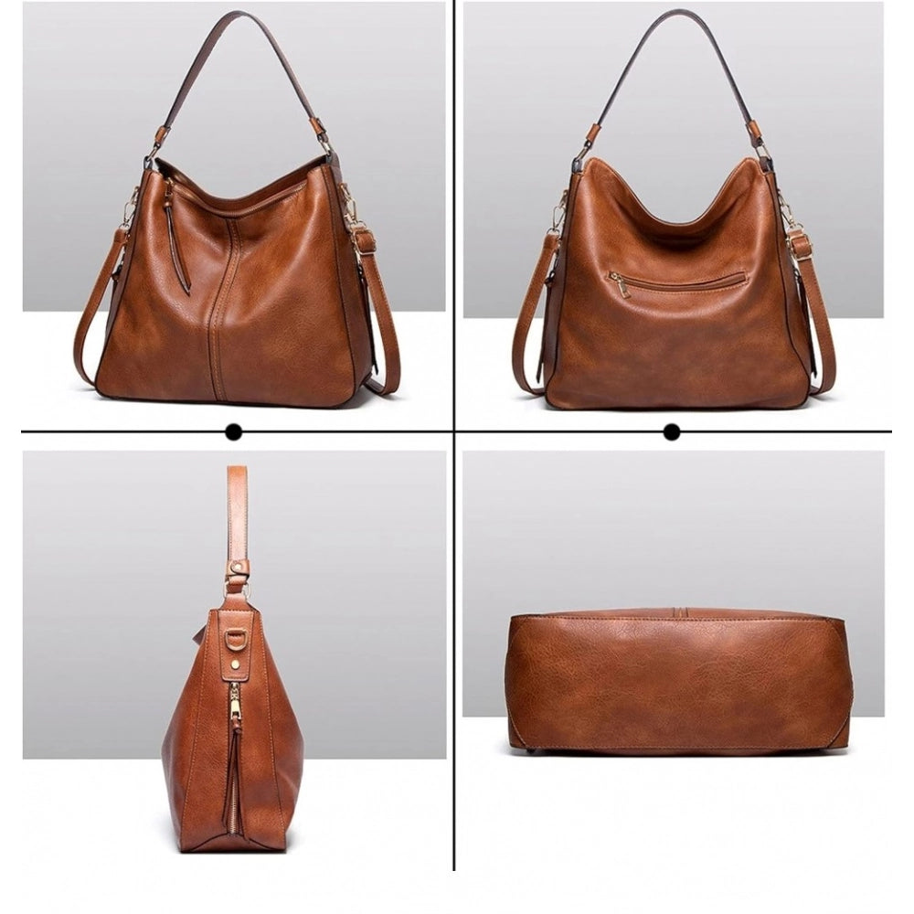 Women’s PU Leather Zipper Handbag – Stylish Shoulder Bag