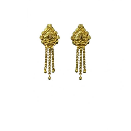 Generic Women's Pack of_2 Brass Gold-Plated Earrings (Gold)