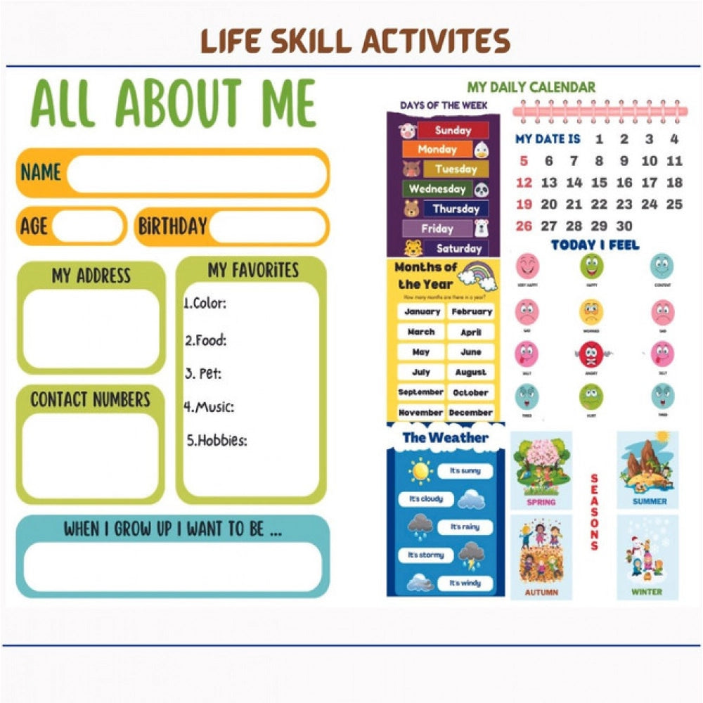 Generic Montessori Busy Book – Early Learning Activity Set (2–4 Years, Multicolor)