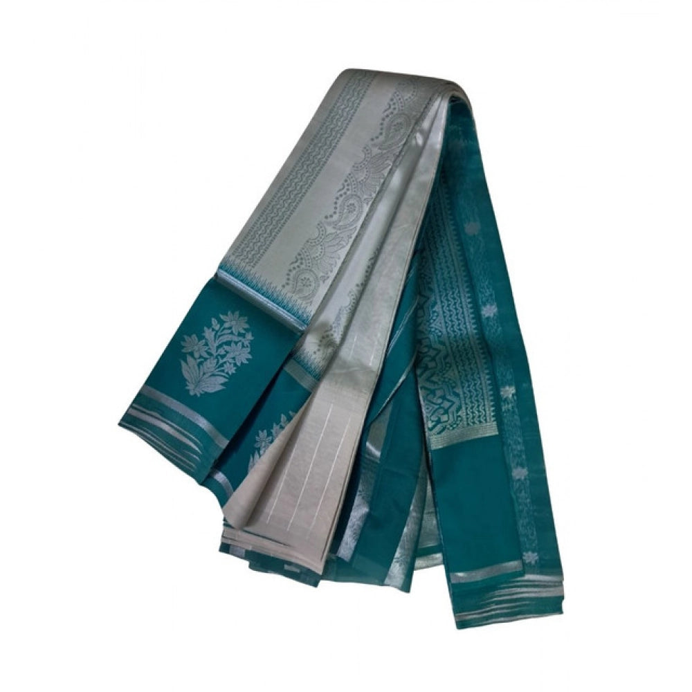 Generic Women's Soft Silk Wooven Saree With Unstitched Blouse 5.5Mtr (Silver)