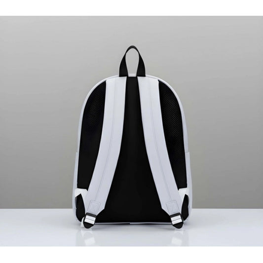 Generic Unisex PU Leather Solid Medium Zipper Backpack (Grey)