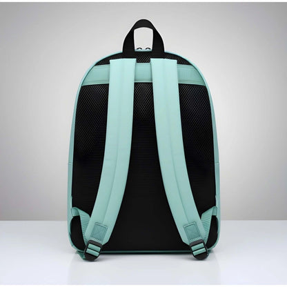 Generic Unisex PU Leather Solid Medium Zipper Backpack (Green)