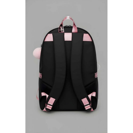 Generic Unisex PU Leather Solid Medium Zipper Backpack (Black)