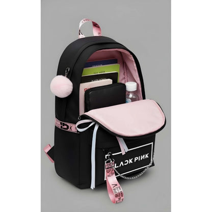 Generic Unisex PU Leather Solid Medium Zipper Backpack (Black)