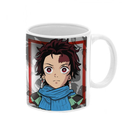 Generic Anime Kamado Tanjiro Ceramic Printed Coffee Mug (White)