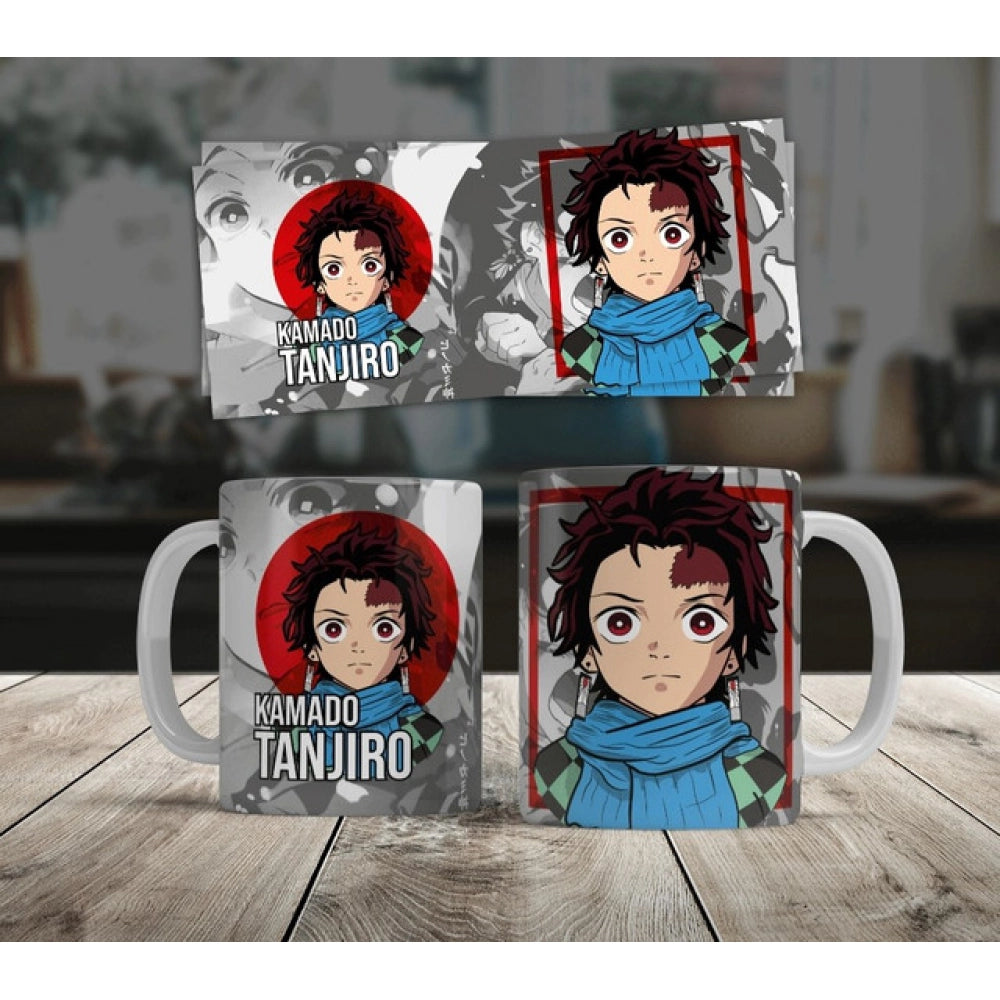 Generic Anime Kamado Tanjiro Ceramic Printed Coffee Mug (White)