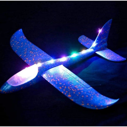 Generic EPP Foam Galaxy Hand Throw Flying LED Glider Airplane (Blue-Multicolor)