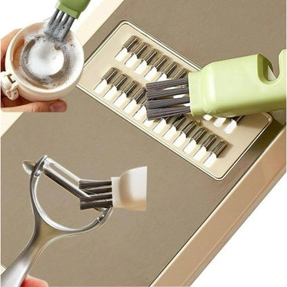 Generic Stainless Steel-Plastic Solid Kitchen Knife Cleaner Brush (Green)