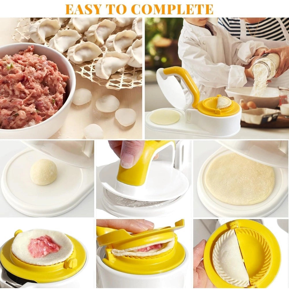 Generic Plastic Solid Dumpling Maker Mold Press (Yellow-White)