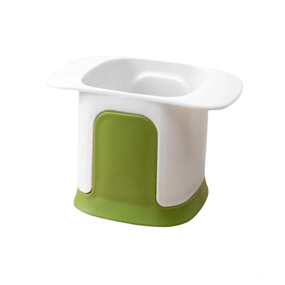 Generic ABS Plastic Solid Hand Pressure Vegetable Chopper and Dicer (Green-White)