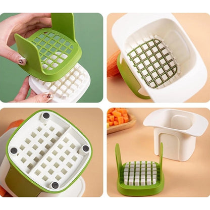 Generic ABS Plastic Solid Hand Pressure Vegetable Chopper and Dicer (Green-White)