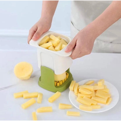 Generic ABS Plastic Solid Hand Pressure Vegetable Chopper and Dicer (Green-White)