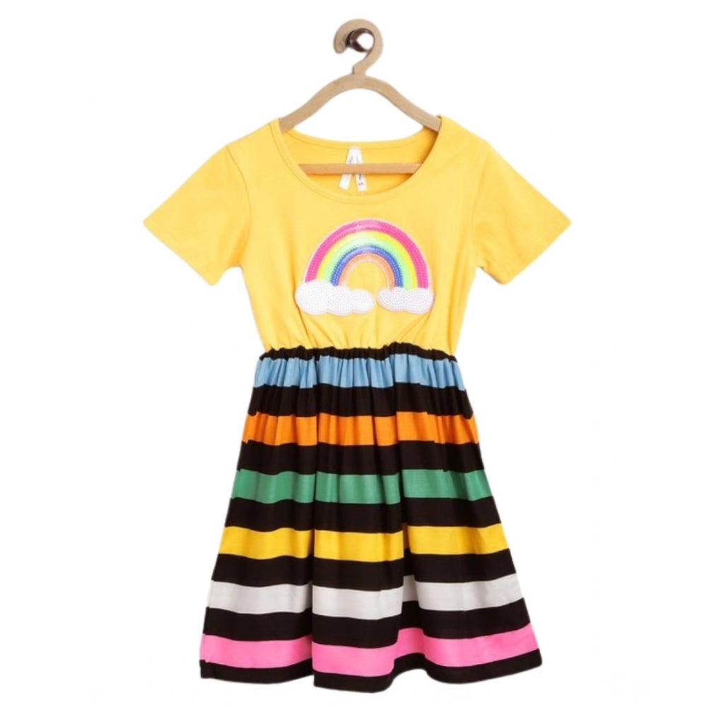 Generic Girl's Cotton Striped Short Sleeve Dress (Multicolor)